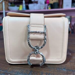 Topshop Peach Crossbody Bag with Silver Accent